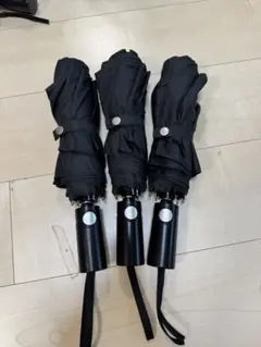 【中古美品】折り畳み傘 3本セット 自動開閉 ブラック