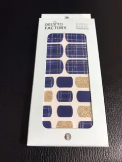 ジェラートファクトリー　ネイビーチェック　フットネイルシール