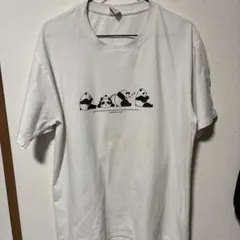 パンダ プリント Tシャツ ホワイト Lサイズ