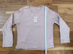 ガールズ長袖Tシャツ ピンク うさぎ柄 140サイズ