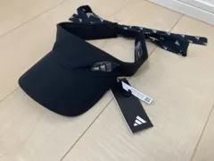 【新品・未使用】アディダスadidas/レディースサンバイザー/リボン付き♪黒