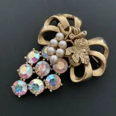 ラインストーンオーロラヴィンテージブローチ