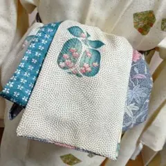 大人の兵児帯半幅帯ハンドメイド澪No3043着物リメイク正絹桜と蝶の柄のサムネイル