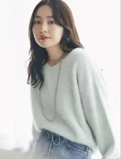 【完売品】ラブティックボンボン　ヘアリーウールカシミヤ混前後2WAYニット