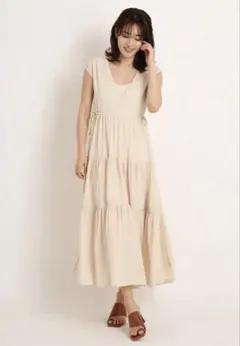 【値下げ】FRAY I.D ギャザーティアードワンピース(イエロー)