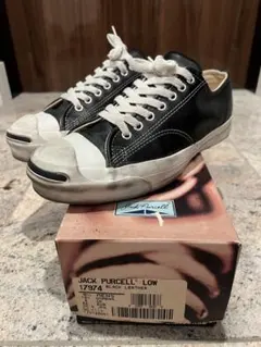 希少90s CONVERSE ジャックパーセル ブラックレザー USA製