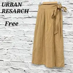 R5217 アーバンリサーチ 【Free】 リネン混ロングフレアスカート リボン