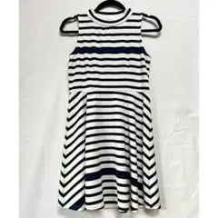 ボーダーミニワンピース タンクトップ ノースリーブワンピース タートルネック 夏