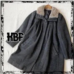 【KBF】ネックファー　チェスターコート　2ウェイネック　ダークグレー #のサムネイル