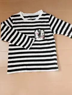 白と黒のストライプ長袖カットソー 120cm ウルトラマン