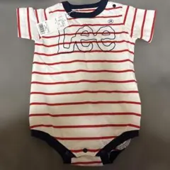 新品　Lee 半袖ロンパース　70cm 赤　ストライプ