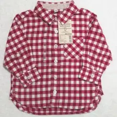 ☆新品☆ 無印良品 ベビー フランネル チェックシャツ 80 双子 ①