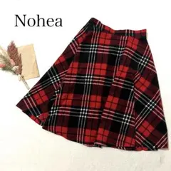 【Nohea】（M）プリーツフレアスカート チェック柄 裏地あり ミニ丈