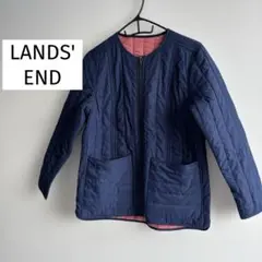 ＼美品／ランズエンド　キルティング　ノーカラー　ジャケット　リバーシブル