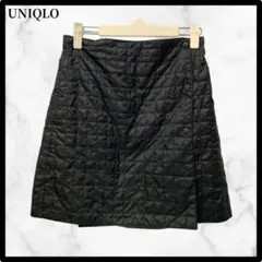 ユニクロ UNIQLO キルティング ブラックミニスカート 冬 あったか M