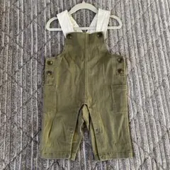 【訳あり】petit main サロペット カーキ 80cm