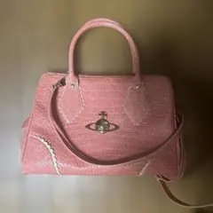 GIANNI VERSACE オーストリッチレザーショルダーバッグ ピンク - メルカリ