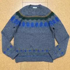 極美品 上質高級ロベルトコリーナ ノルディック柄 ニット イタリア製 46 M
