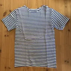 ロシア軍支給品　ボーダー柄 クルーネック Tシャツ ブルー×ホワイト