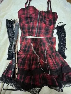 しぃ様専用】ミサミサ風 赤黒チェック コスプレ衣装 9点セット 2025年