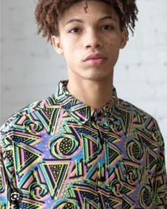 SUPER MASSIVE幾何学模様 オーバーサイズ 半袖シャツ