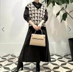 美品☆BallseyヘアリープラッドエンブロイダリーVネックベスト