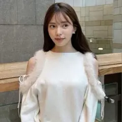 snidel エコファースリーブニットプルオーバー