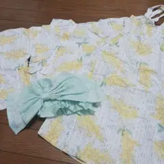 2ウェイ浴衣　ミモザ柄　黄色　即決価格相談可能