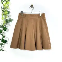 ミッシュマッシュ フレアスカート(M)キャメル 茶ウール シンプル 日本製のサムネイル