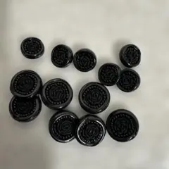 ボタン黒　フォーマルボタン大小セット　ハンドメイド