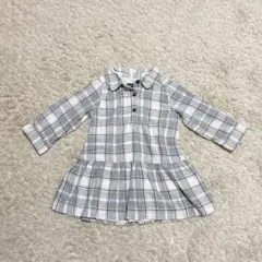 baby gapのグレーチェックシャツワンピース　チュニック　80