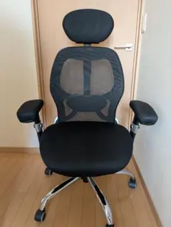 ★おしゃれデザイン　エルゴノミック ブラックメッシュオフィスチェア