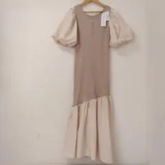 最終JILL STUART ジルスチュアート ベージュクリーム M ロングドレス