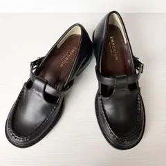 【美品】グリーンパークス ETS. Tストラップローファー ブラック Lのサムネイル