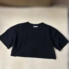 ZARA クロップド丈 半袖Tシャツ ブラック Mサイズのサムネイル