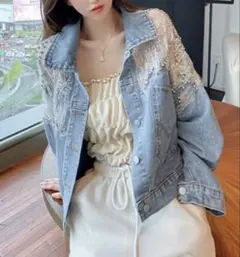 美品　キラキラデニムジャケット