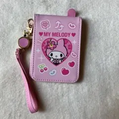 マイメロディー　リール付きパスケース ピンク　二つ折り