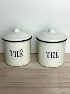ア・ラ・カンパーニュ ホーロー キャニスター THÉ（紅茶缶） 2個セットのサムネイル