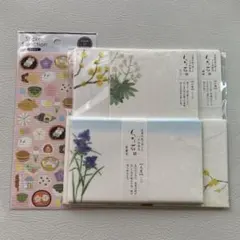 古川紙工　旬花 美濃和紙　レターセット 懐紙 はがき シール　4点セット