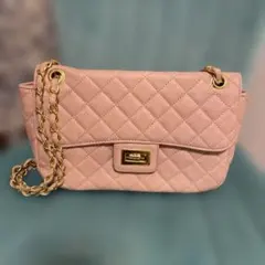 ピンク キルティング ショルダーバッグ