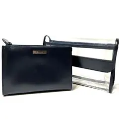 【希少】グッチ 3way クラッチバッグ ビニール レザー 黒 ポーチ付き