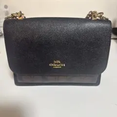 値下げ】COACHクロコ型押しブラックレザークレアクロスボディバッグ 