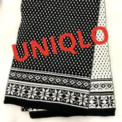 【 UNIQLO 】HEATTECH ニットマフラー 白／黒 リバーシブル