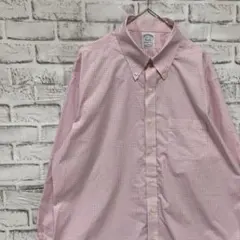 ブルックスブラザーズ長袖シャツ！ピンクギンガムチェックL 0403