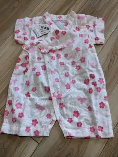 新品　未着用　ミキハウス　甚平　ベビー　赤ちゃん　花柄　ピンク