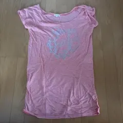 3can4on 半袖ボーダーTシャツ ピンクのサムネイル