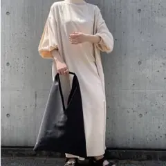MAISON BREEZE ラウンドネック 3wayルーズワンピース アイボリー