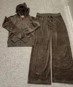 Juicy Couture ブラウン フリースセットアップ　XS