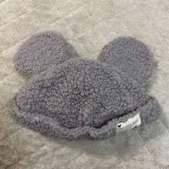 ミッキーマウス 耳付き　帽子　キャップ　グレー