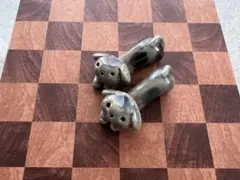 犬型 陶器箸置き 2個セット